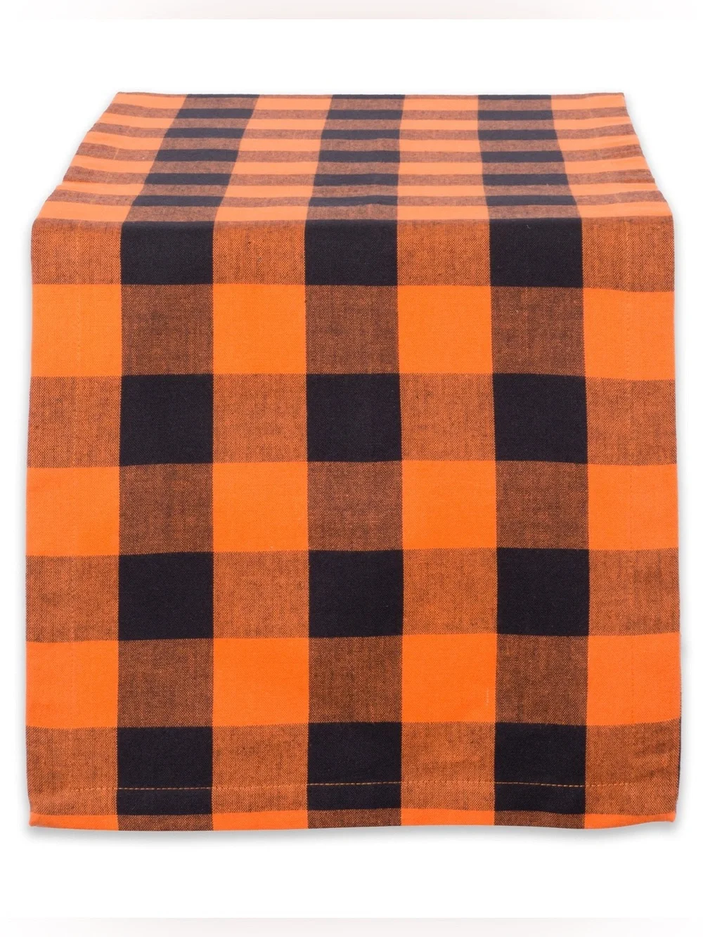 Orange and Black Buffalo Check Table Runner